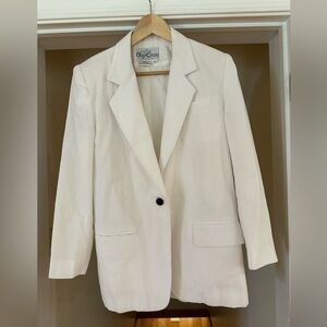 Oleg Cassini Petite White Blazer Sz 8